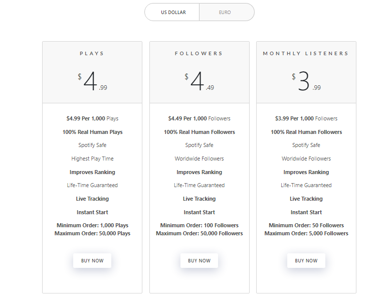 a screenshot displaying venium Spotify pricing